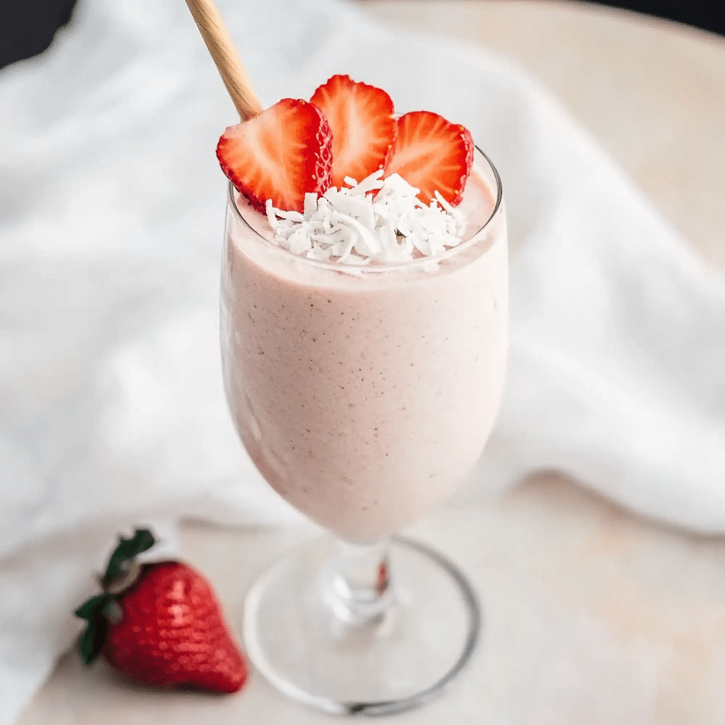 Bahama Mama Tropical Smoothie Cafe Recipe – Make This Fan Favorite at Home bahama mama tropical smoothie cafe recipe Bahama Mama smoothie in glass with garnish and bamboo straw
