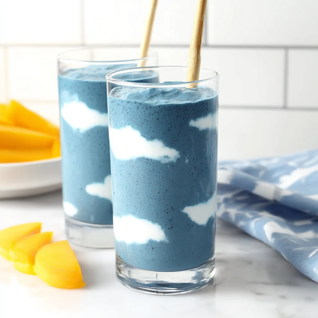 Blue Spirulina Smoothie: Delicious Detox and Superfood Power in One Glass blue spirulina smoothie blue spirulina smoothie served with straw and fruit garnish