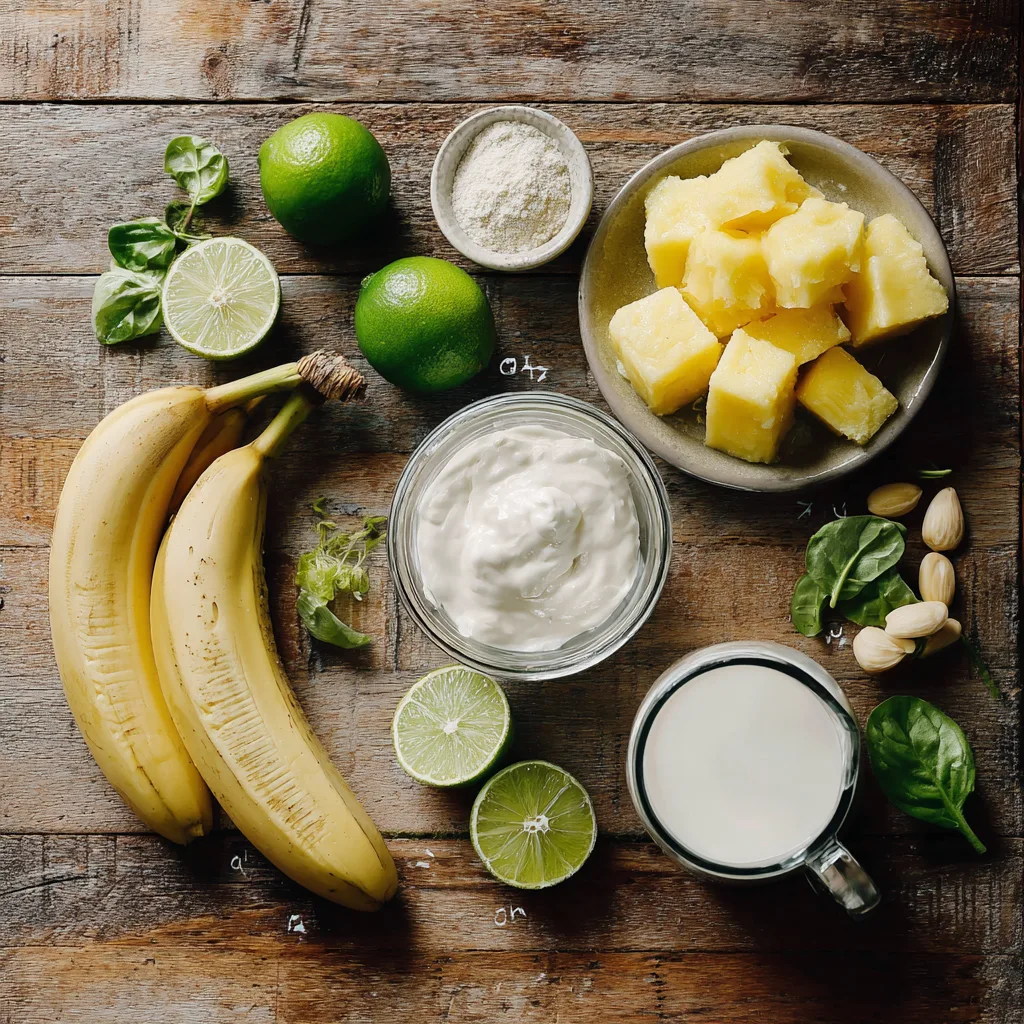 Mango Smoothie Recipe That’s Creamy, Healthy, and Delicious Mango Smoothie Recipe mango smoothie ingredients on wood background