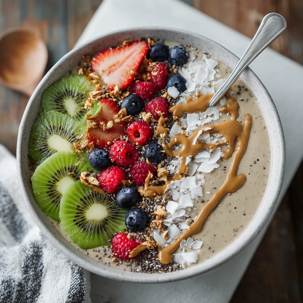 Thick and Creamy Smoothie Bowl – How to Make the Perfect Spoonable Smoothie thick and creamy smoothie bowl smoothie bowl with toppings served in bowl