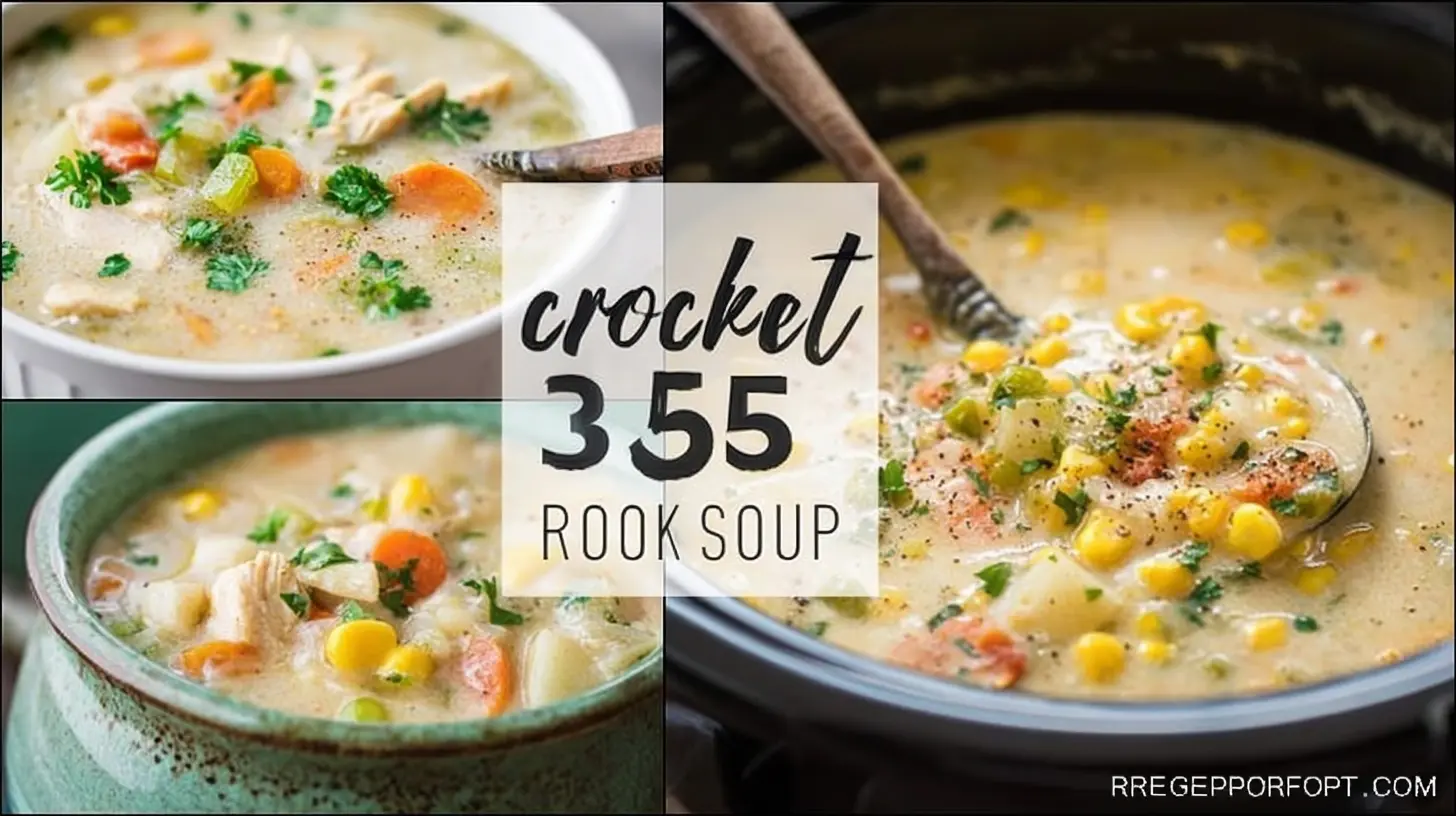 Delicious Crockpot Soup Recipes: The Ultimate Guide crockpot soup Delicious creamy chicken and vegetable crockpot soup in various bowls and a slow cooker.