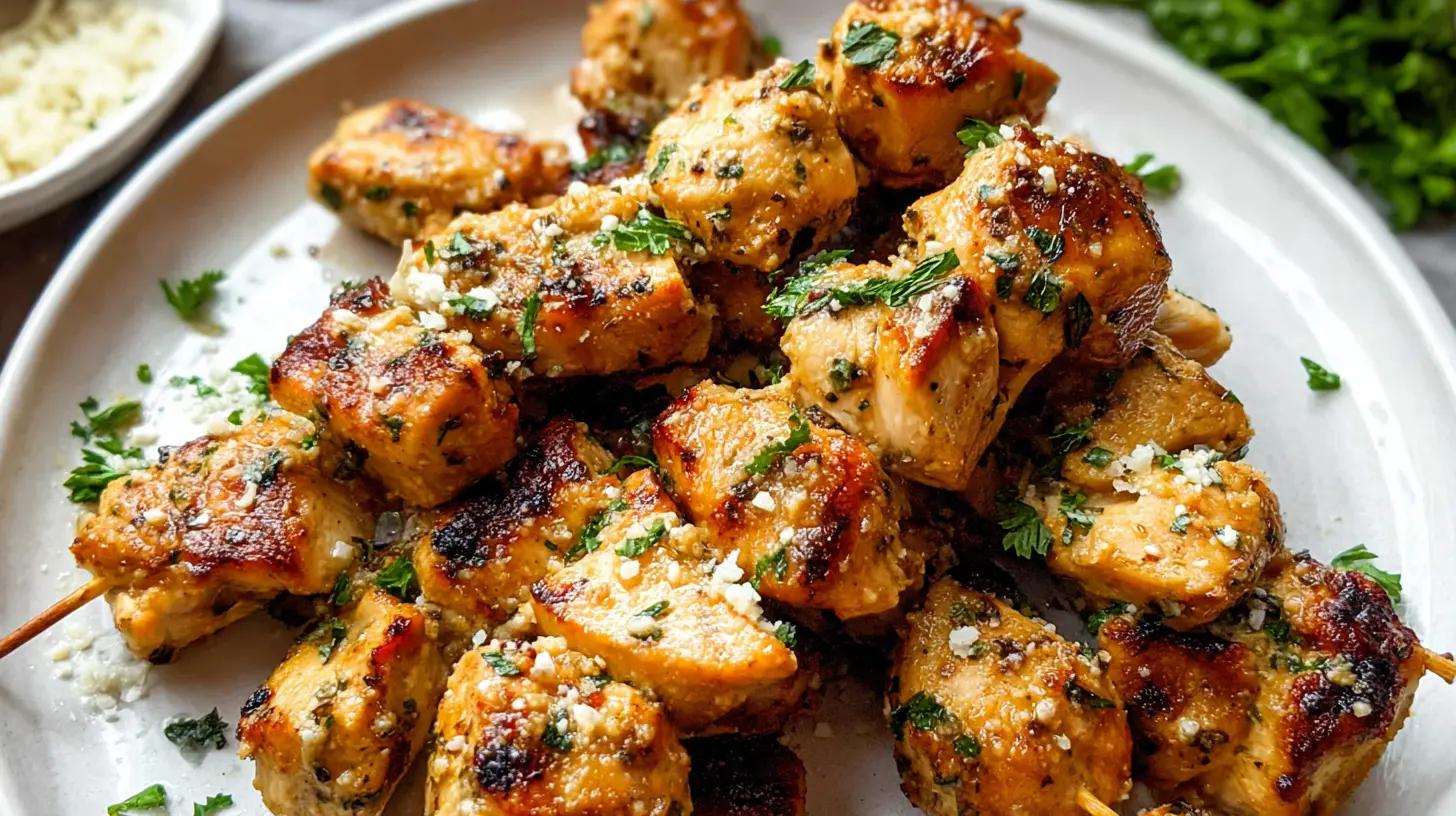Savory Garlic Parmesan Chicken Skewers: Grill, Bake, or Air Fry! savory garlic parmesan chicken skewers