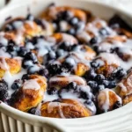 Easy Blueberry Cinnamon Roll Casserole blueberry cinnamon roll casserole 1